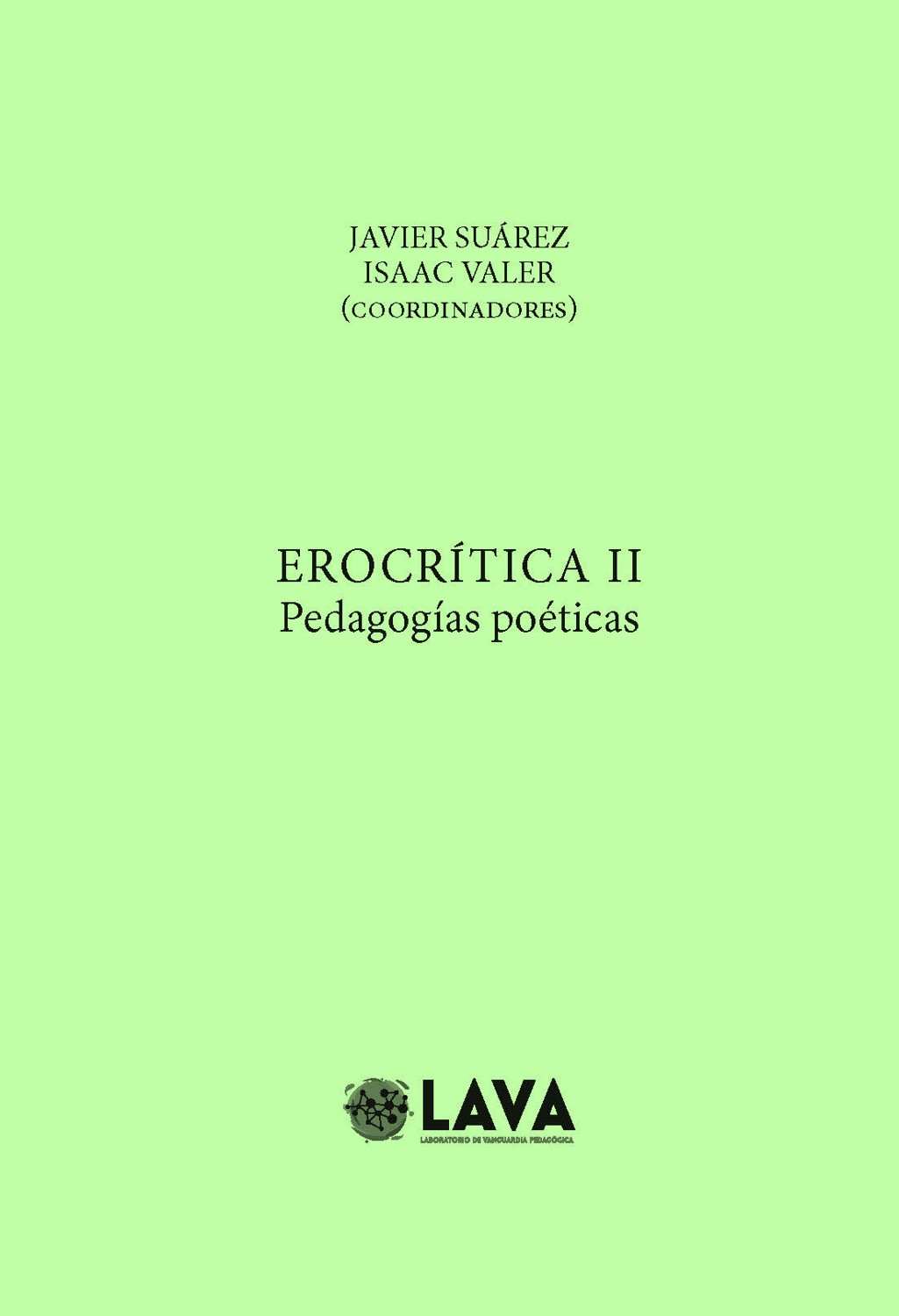 Portada de Erocrítica II. Pedagogías poéticas